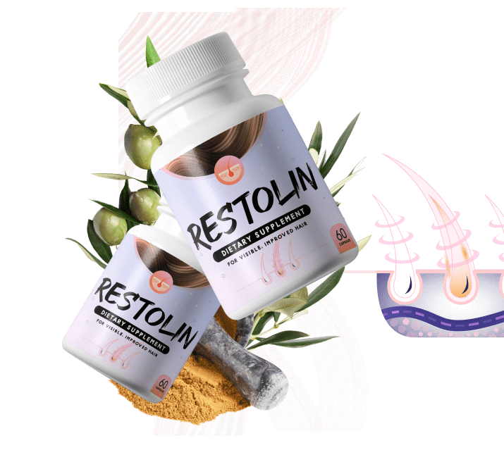 Restolin hair support supplement bottles